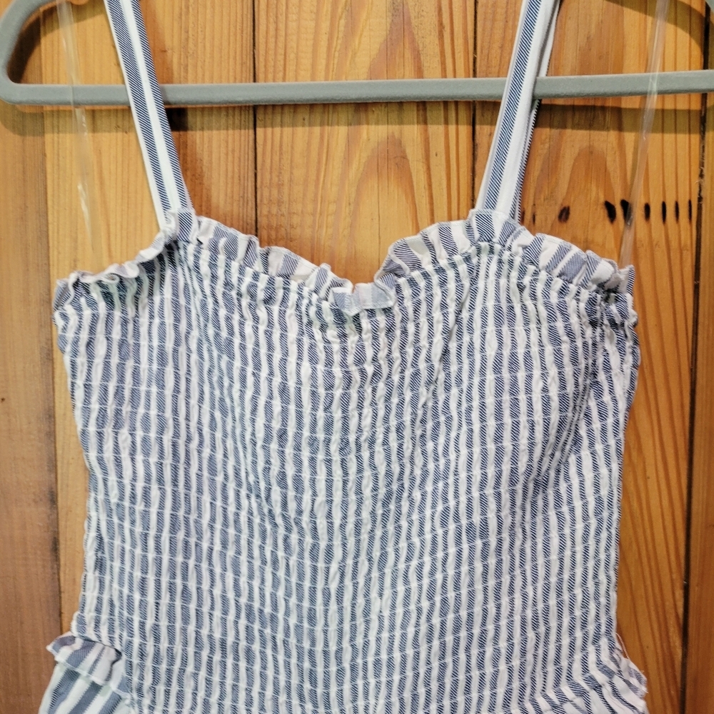 Speechless Blue and White Striped Jumpsuit with Spaghetti Straps - Picture 3 of 12